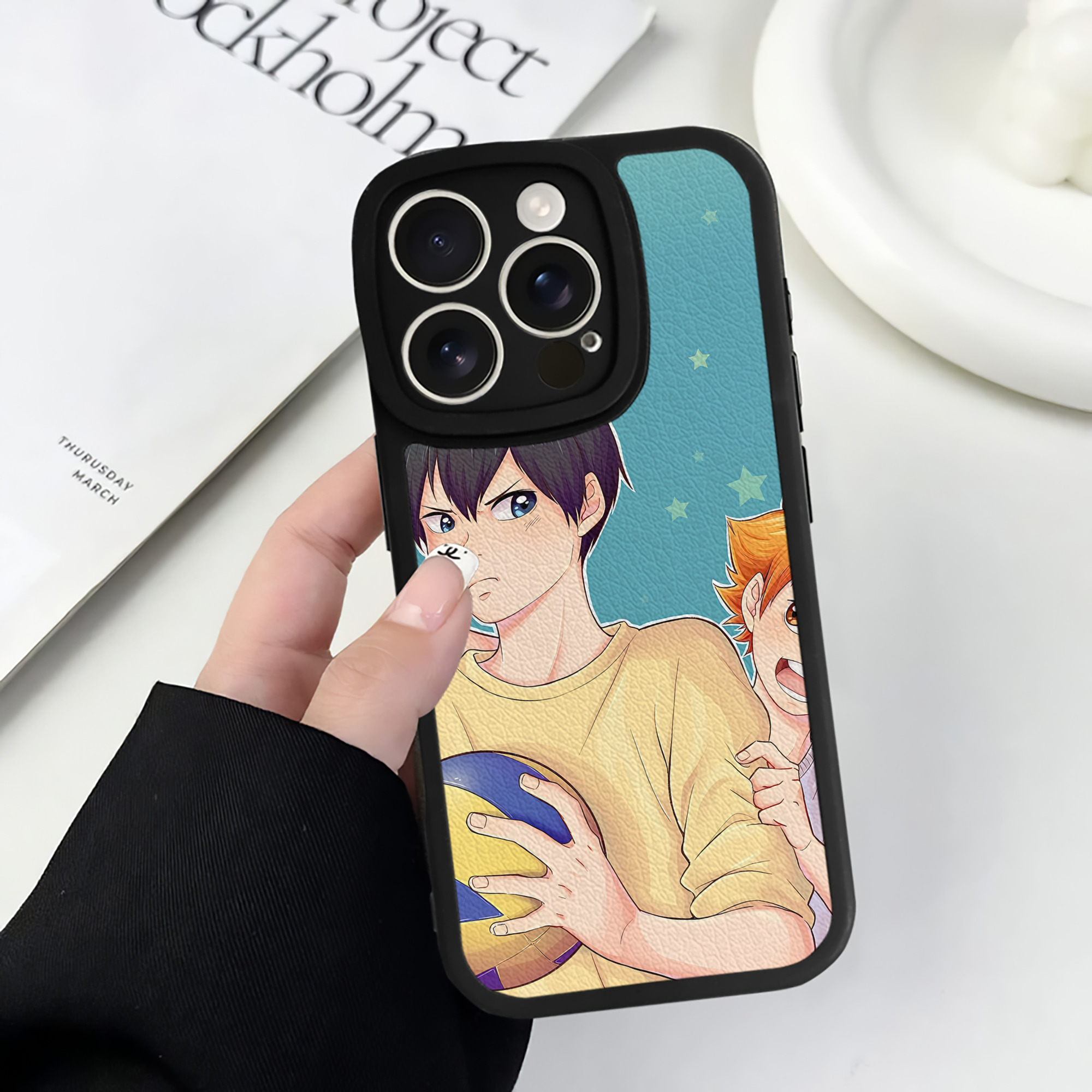 （画像用） ハイキュー!! Haikyu!! 【iPhone 16シリーズ対応】シリコンスマホケース（レザー調） 材質：シリコン